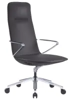 AURA LUX - AL, křeslo kancelářské, kříž ALU, černá kůže